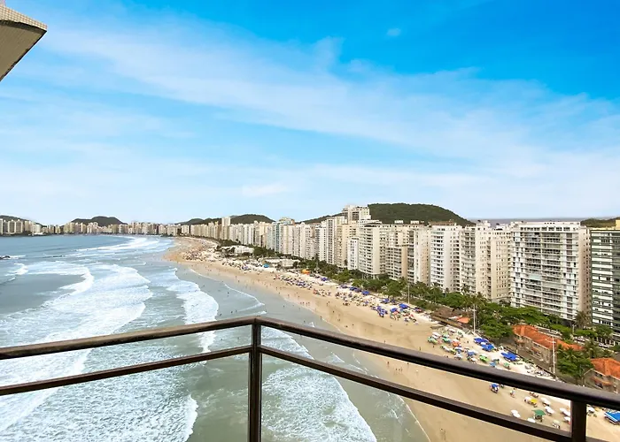 Vista incrível Beira-Mar Espaçoso 4 Qts AC Guarujá